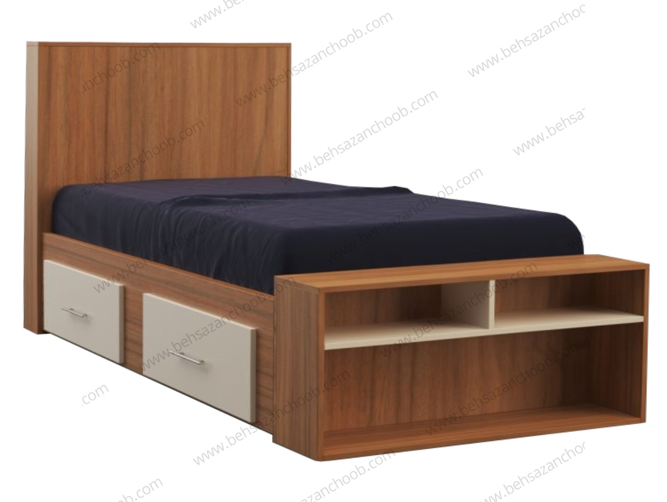 تخت تک نفره باکسی کتابخانه دار T722